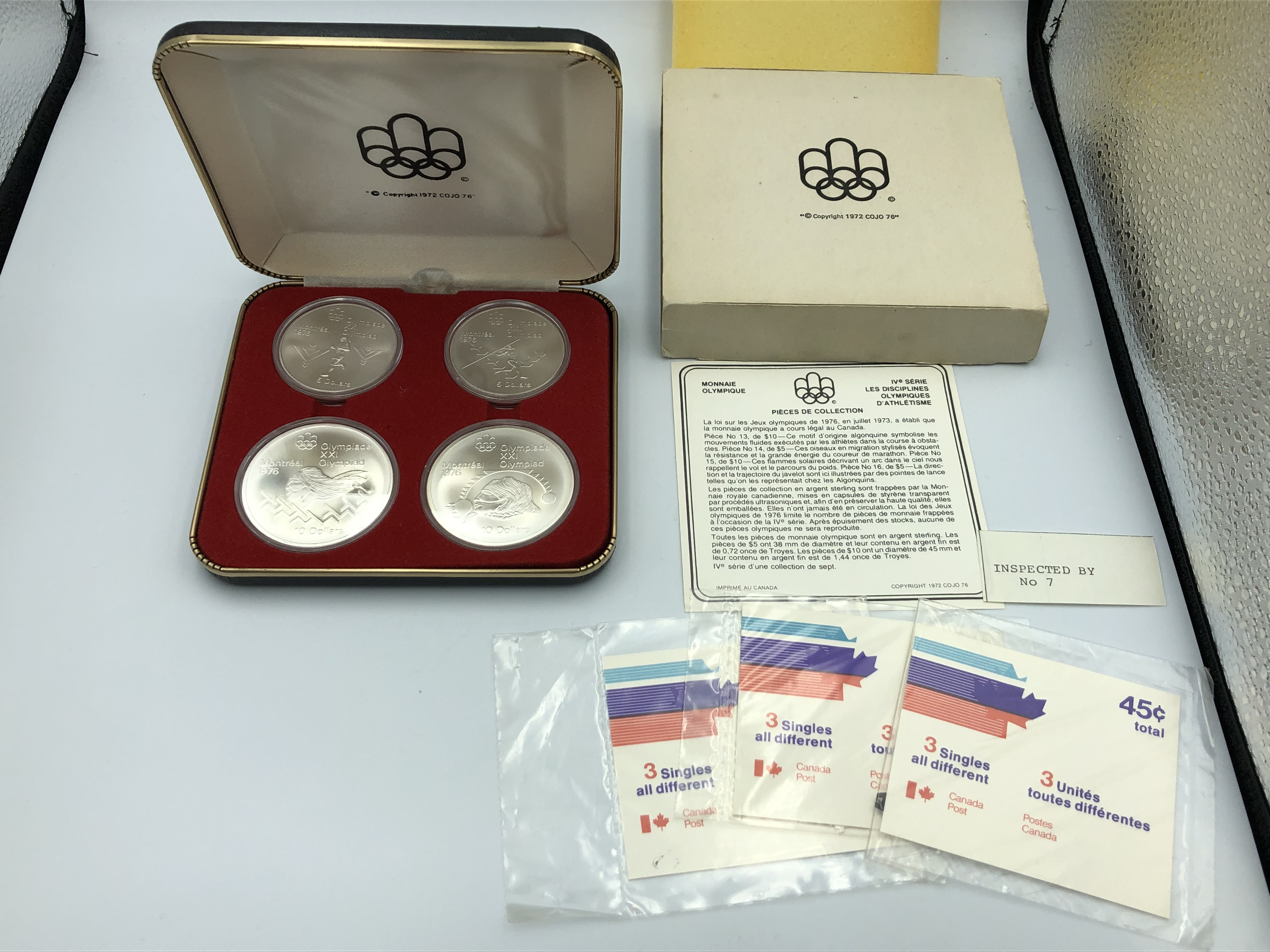 モントリオール 1972 記念銀貨 5ドル/10ドル 計4枚セット & 記念切手